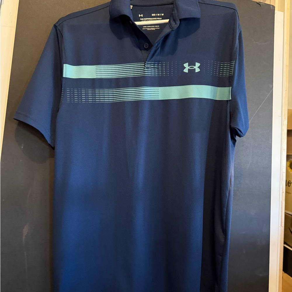 Under Armour Men's Polo Shirt in Navy and Light Blue